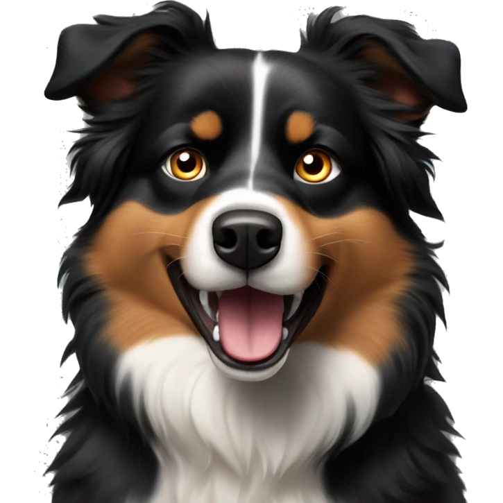 Angry growling Small black australian shepherd dog emoji