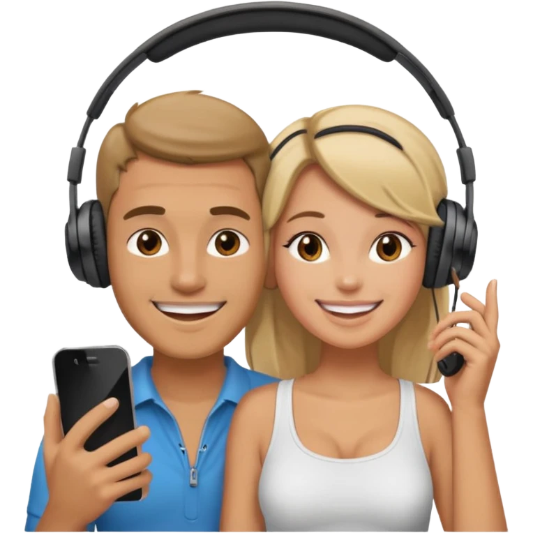 male and female couple having phone sex emoji
