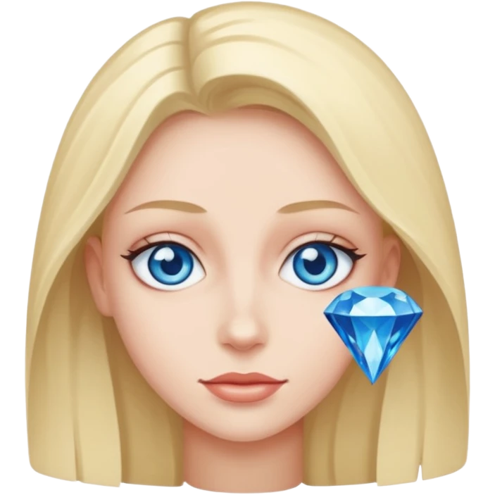 Blue diamond eyes emoji