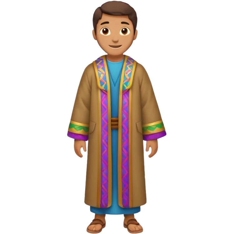 full length joseph from bible wearing coat of many colors emoji