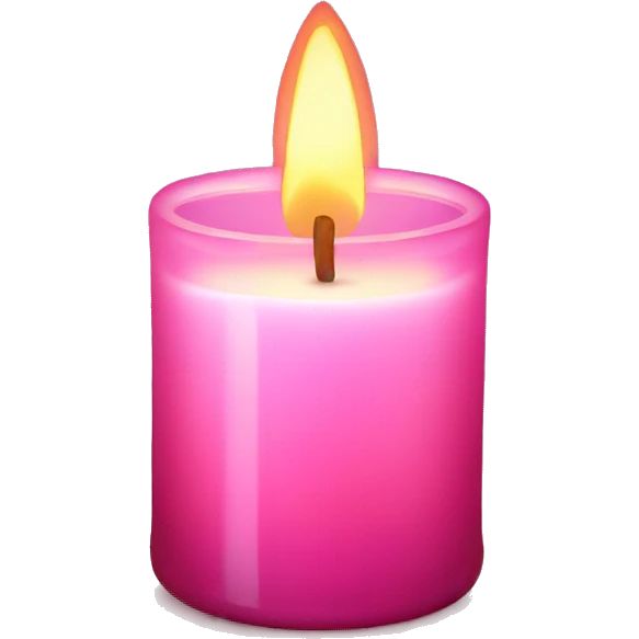 Pink glass candle with warm light emoji