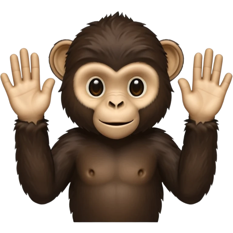 Black monkey hands up emoji