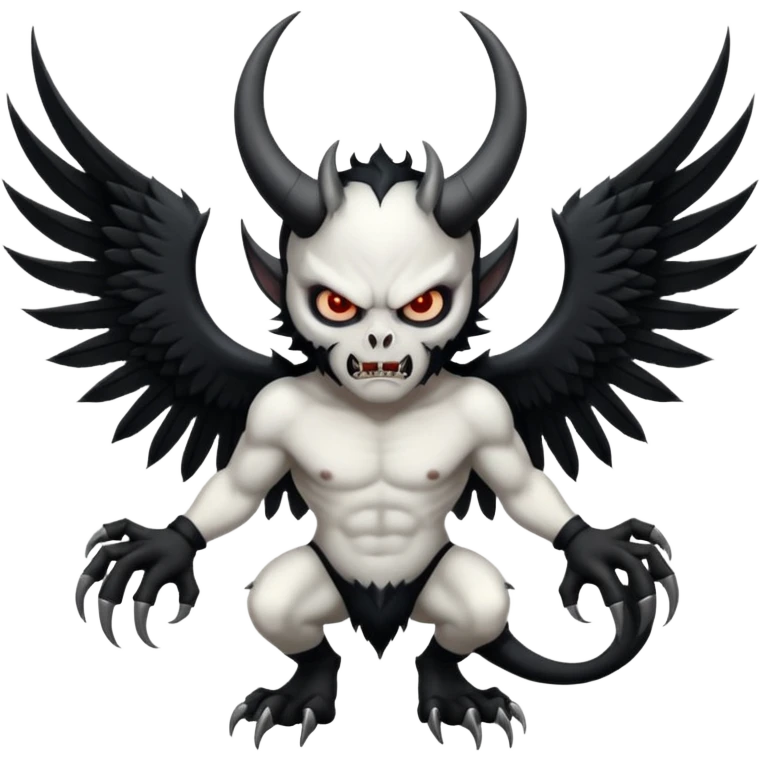 black and white wings demon emoji