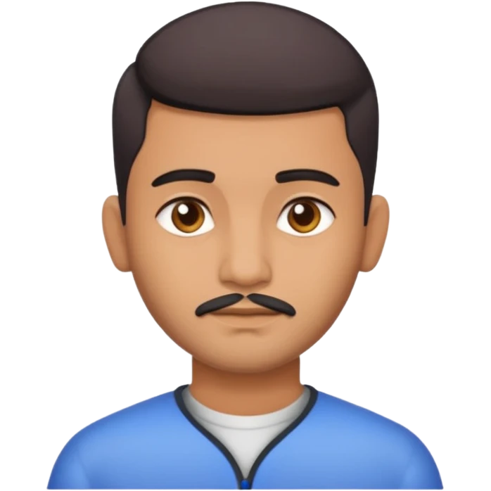 Indian man 25 years old fade hair cut no mustache emoji