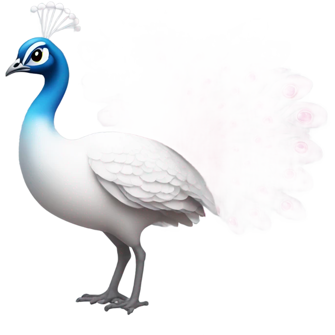 a white and light pink peacock emoji