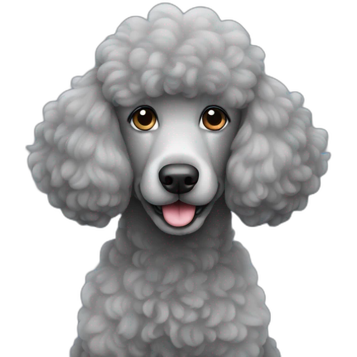 Cute grey big poodle emoji