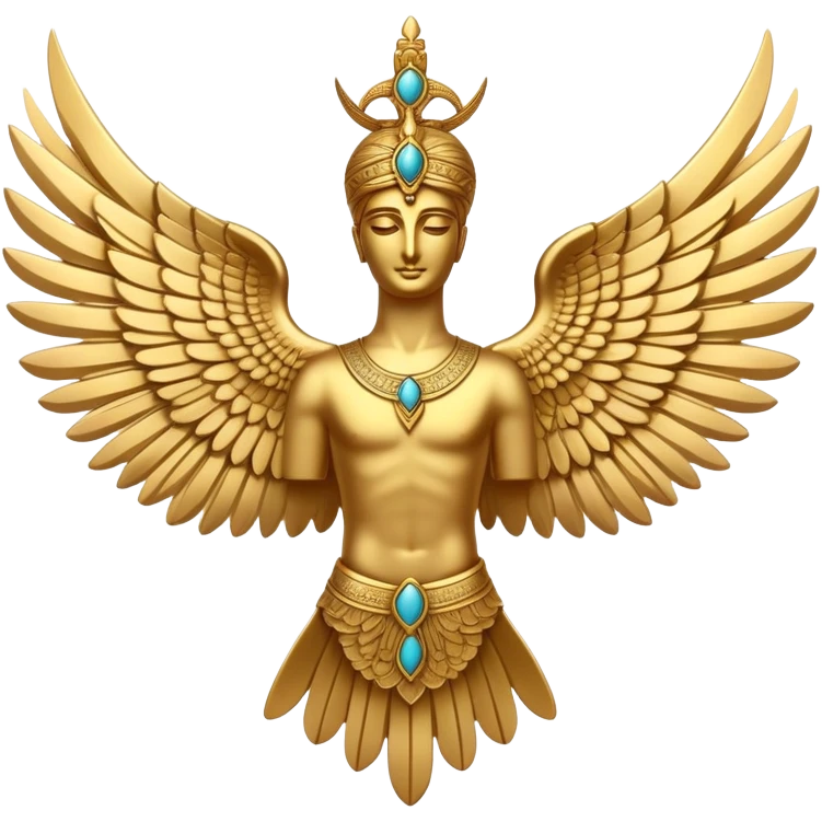 Ancient Persian Faravahar symbol with wings and human figure emoji