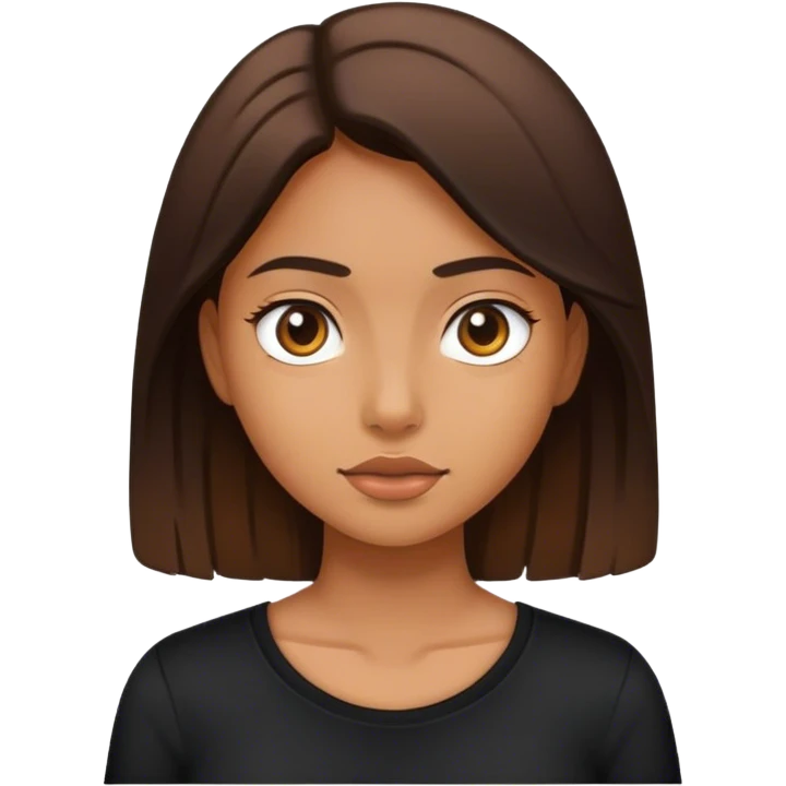 girl in black shirt portrait emoji