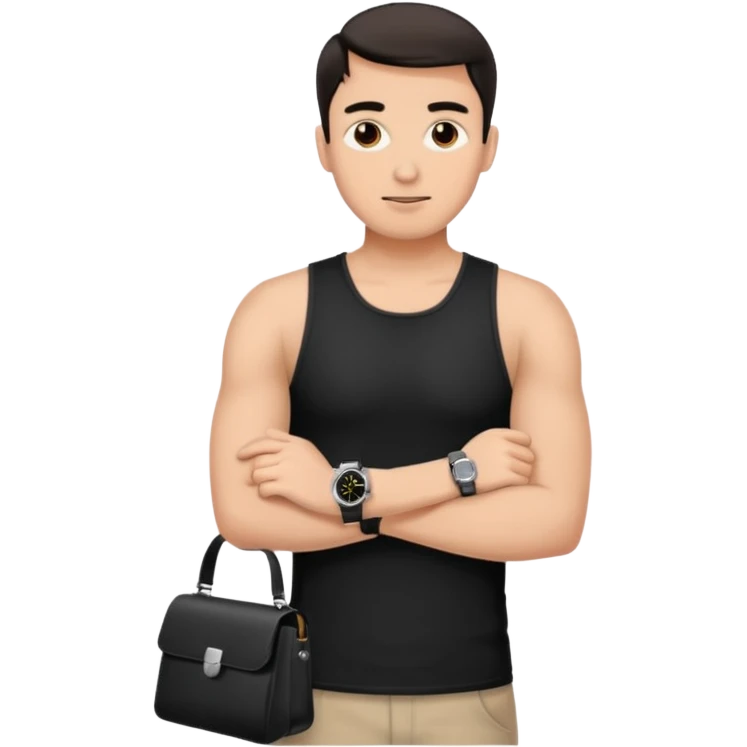 man wearing a black strap watch emoji