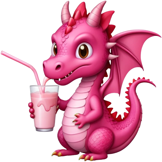 Dragon drinking strawberry milk emoji