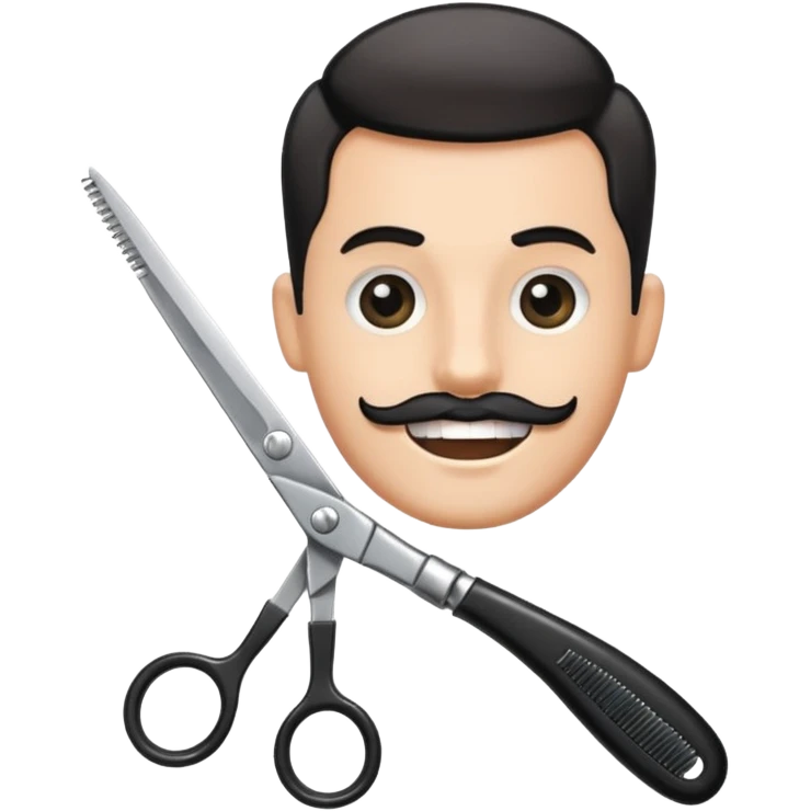 barber shop, scissors, comb. emoji