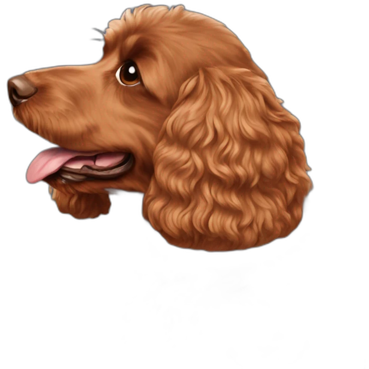 Reddish brown cockapoo from the side emoji