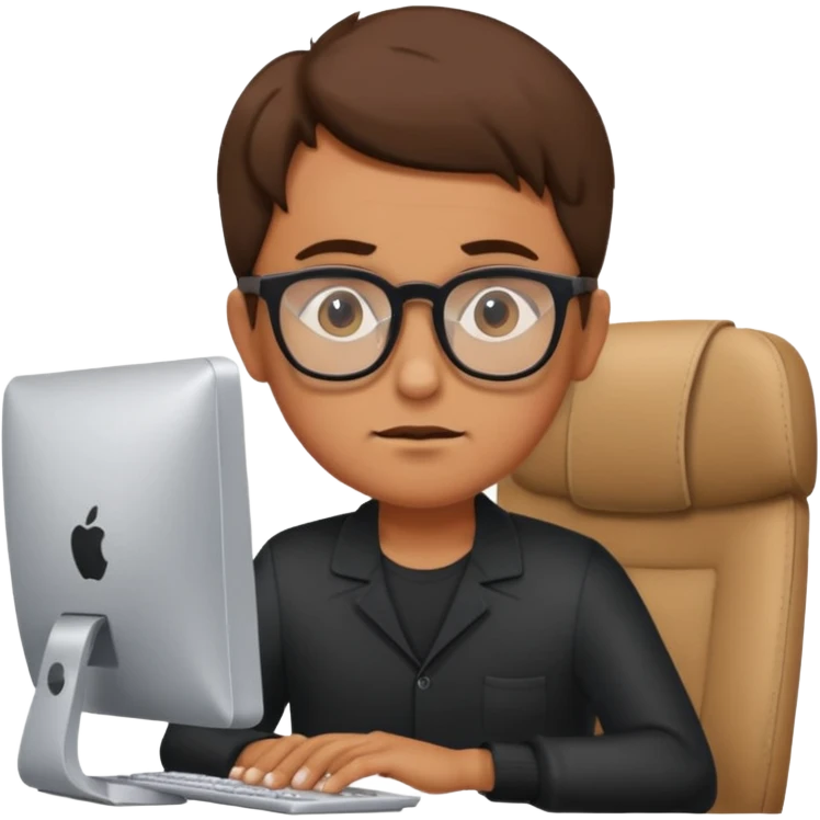 Tubarão ditando computador emoji