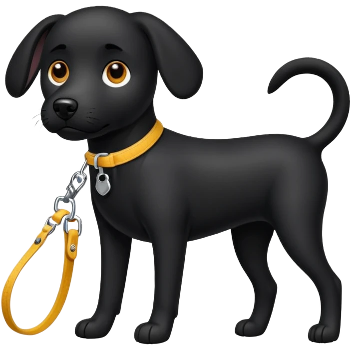 Black dog in a leash emoji