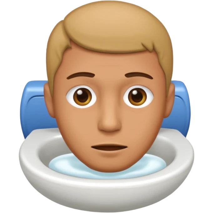 A head in a toilet male emoji