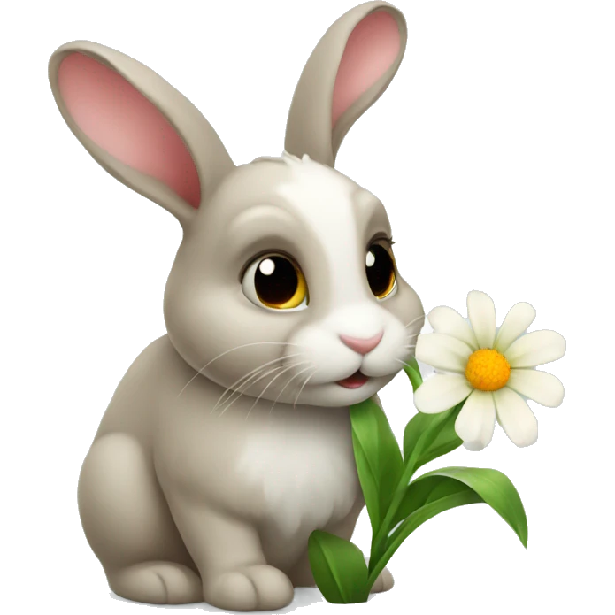 Bunny with flower emoji