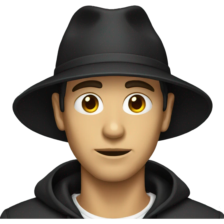 Hacker wearing black hat emoji