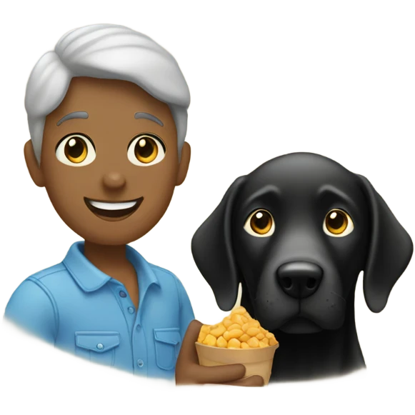 parents with peanut giving a thumbs up and a black lab emoji