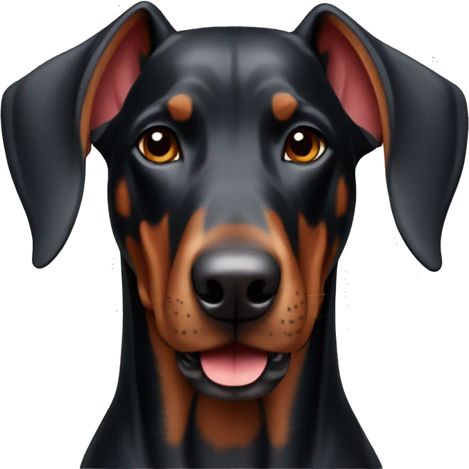 doberman with red skin emoji