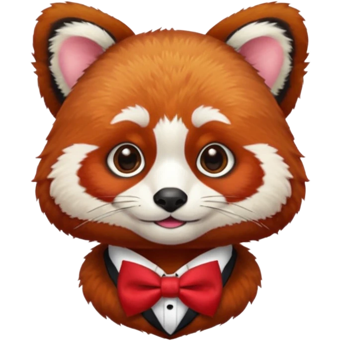red panda with red bow tie emoji