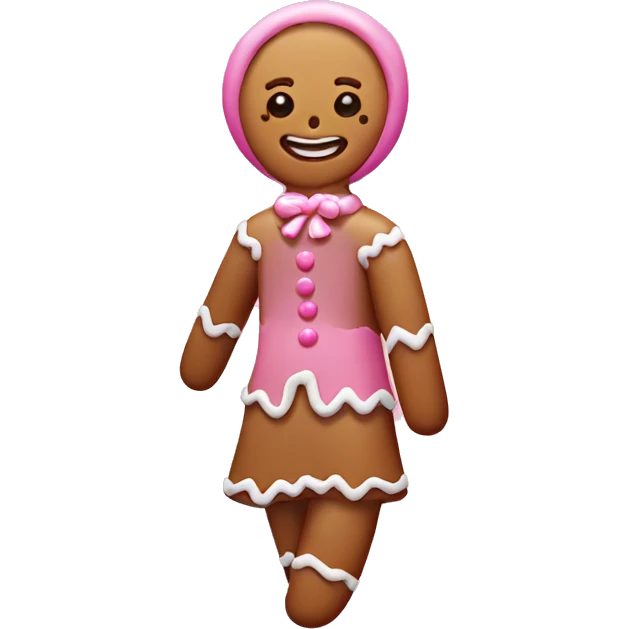 Pink gingerbread girl cookie emoji