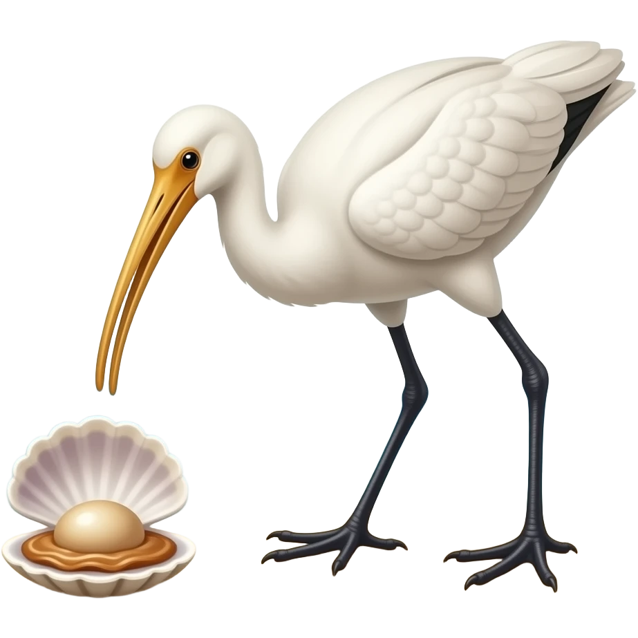 Ibis Fighting With Clam emoji