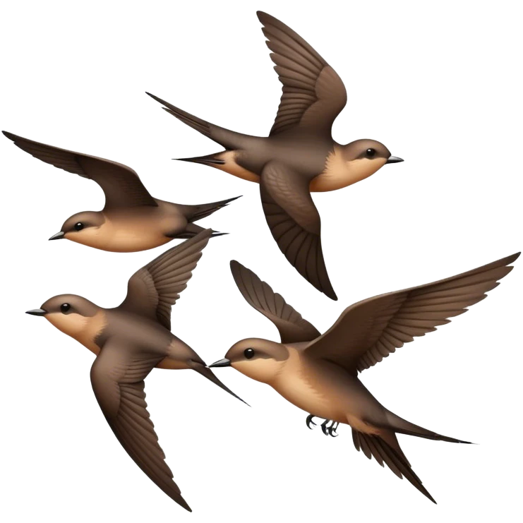 common swift group of 3 in flight emoji