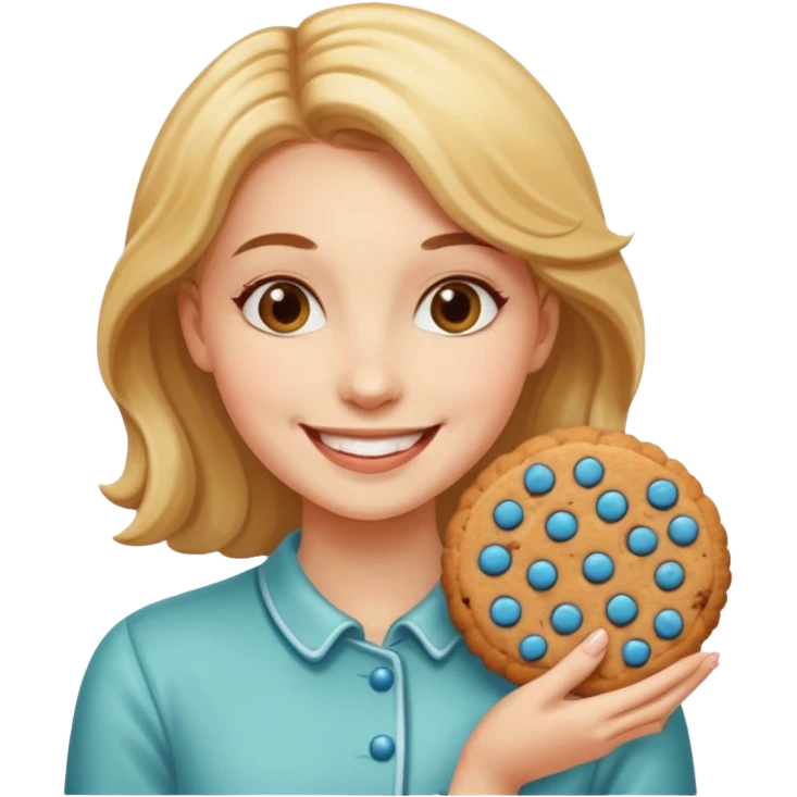 Woman with cookies emoji