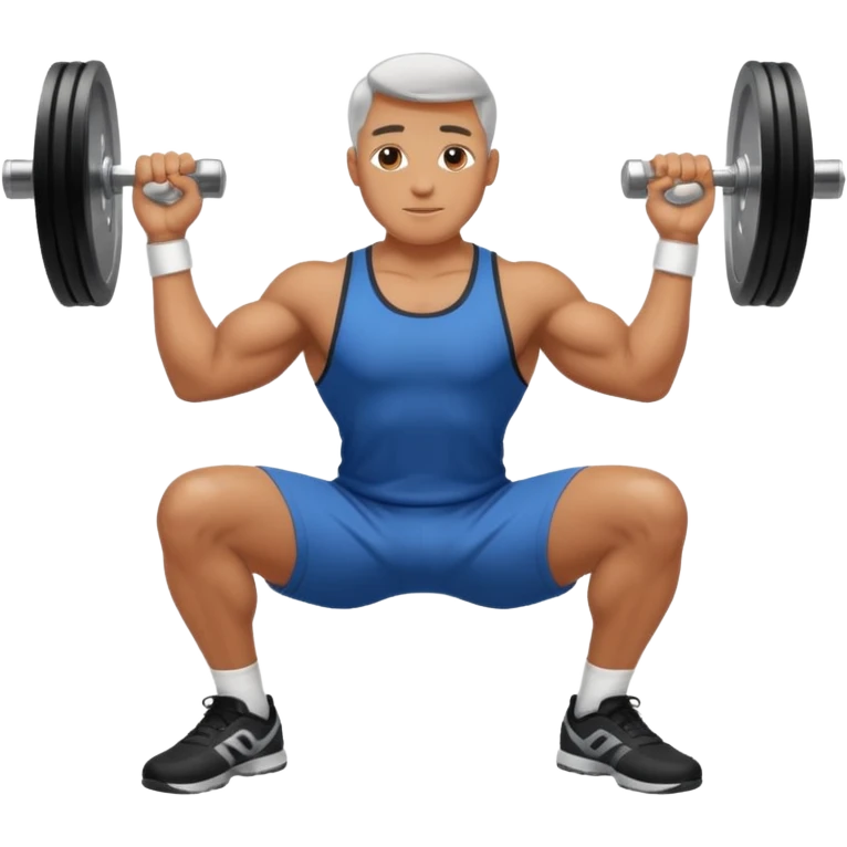 male goblet squat in gym emoji