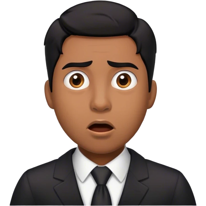 Black-haired male lawyer is surprised emoji