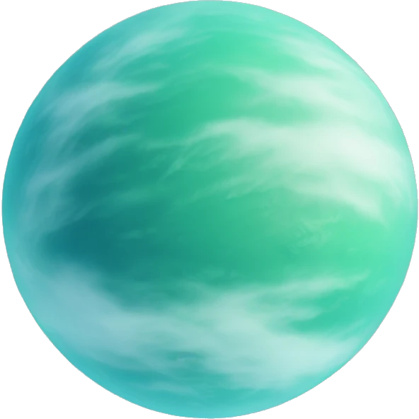 Pastel blue green planet with fog  emoji