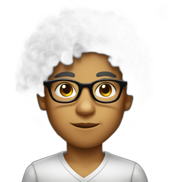 egyptian kid with frizzy hair and glasses emoji