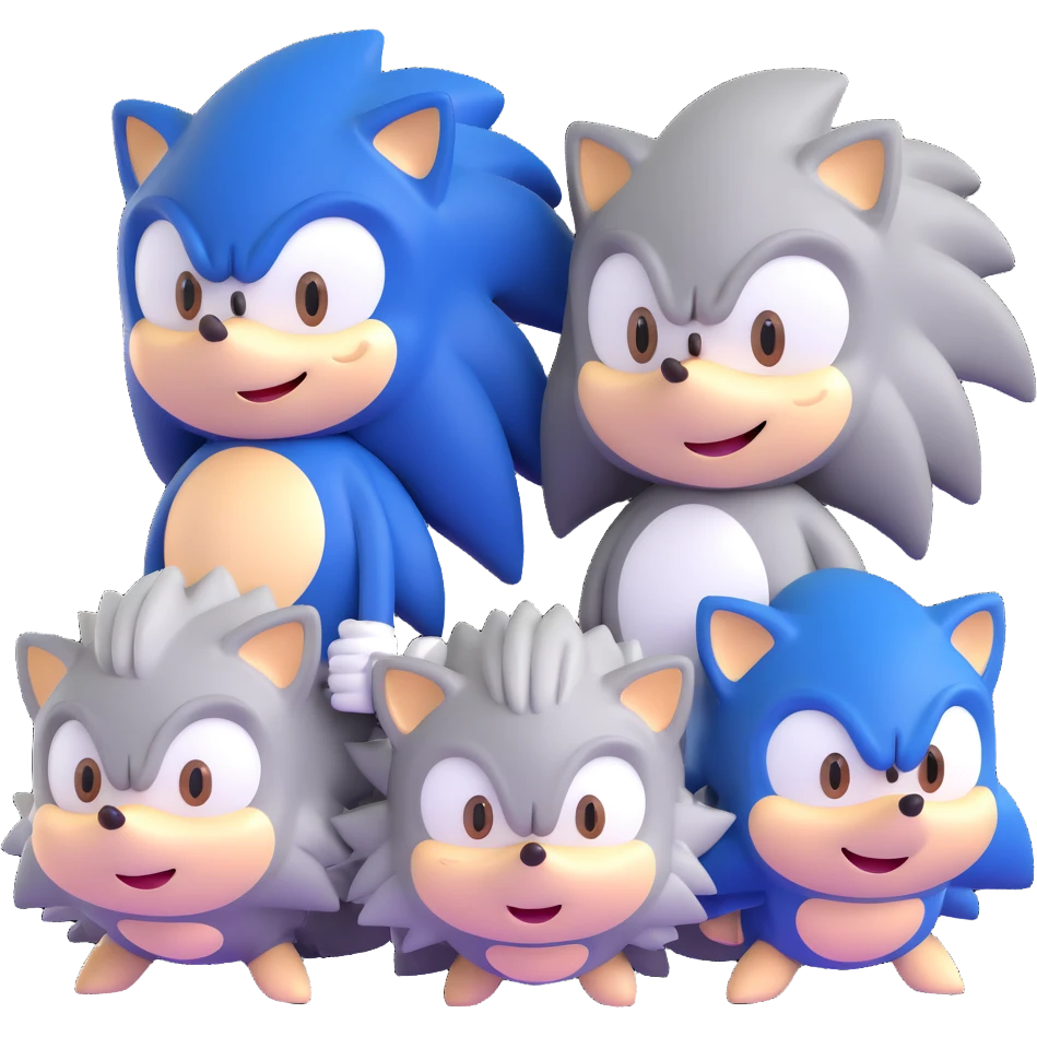 Sonic, Silver, and Shadow hedgehogs together emoji