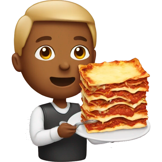Person eating lasagna  emoji