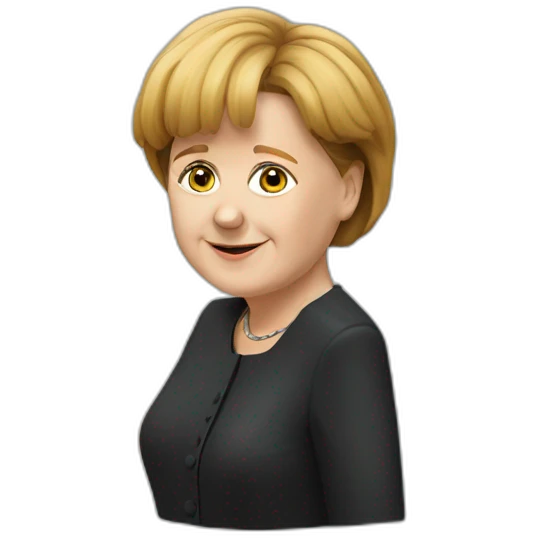 Angela merkel with a Vorgärten emoji