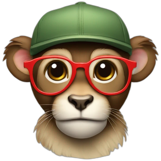 Petit singe avec une casquette et des lunettes  emoji