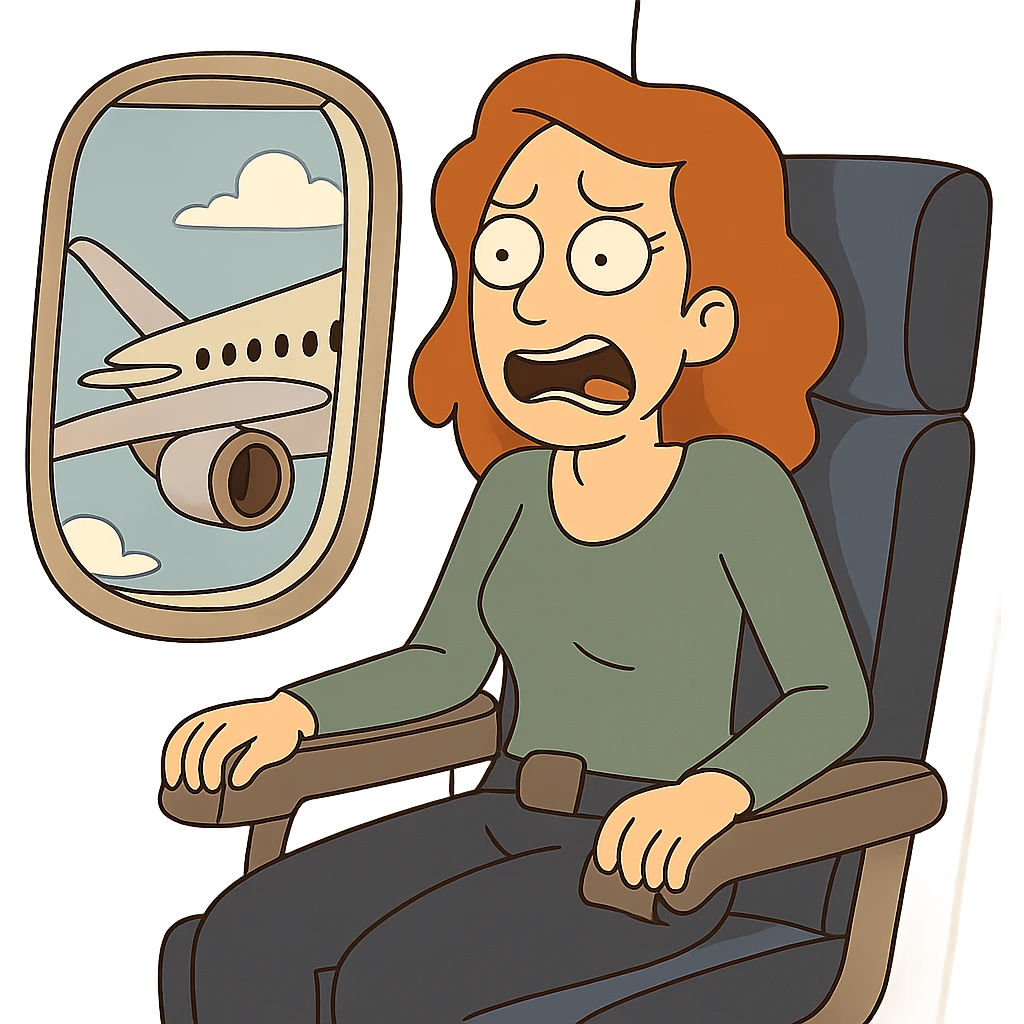cartoon style airplane with engine under the wing emoji