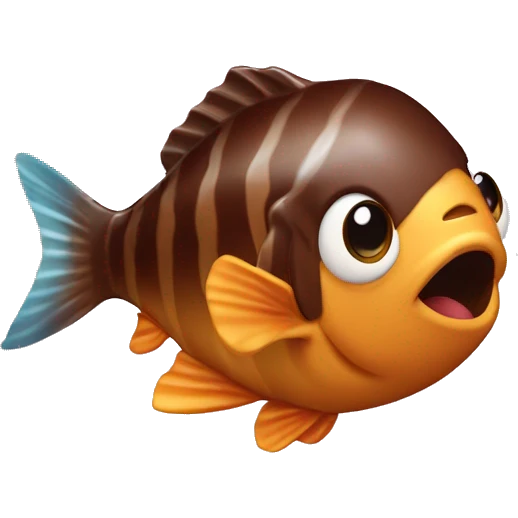 Poisson qui mange du chocolat emoji