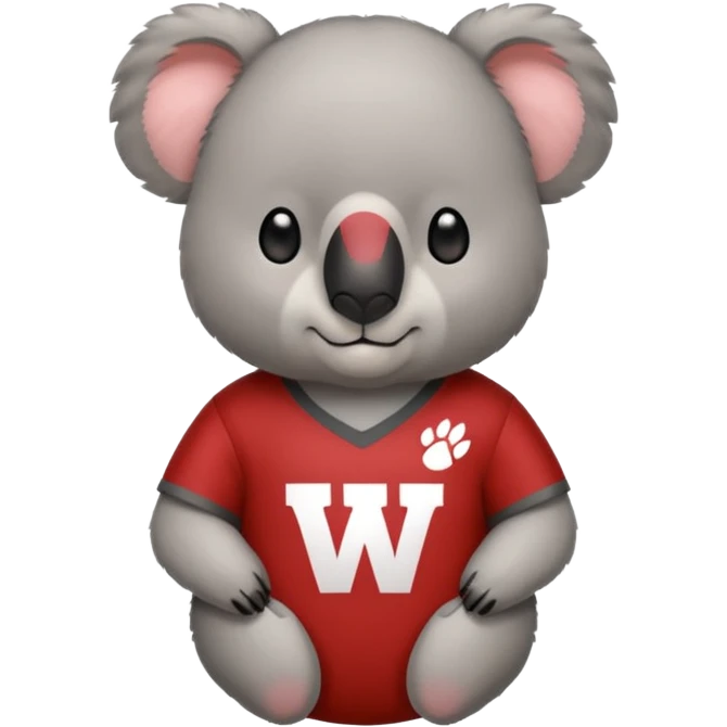 Koala bear wearing a Wisconsin badgers shirt emoji