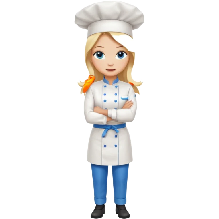 Full body 
Sexy Long Blonde hair blue eyed female chef arms folded emoji
