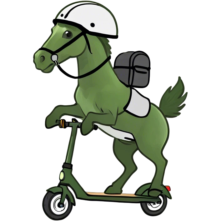 chestnut horse riding scooter  emoji