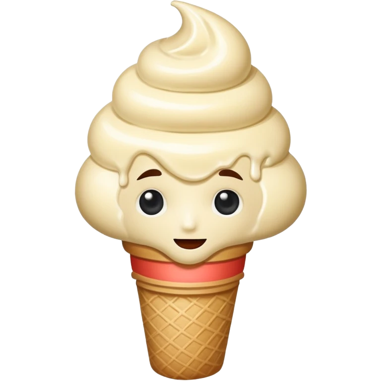shy vanilla ice cream with a face emoji