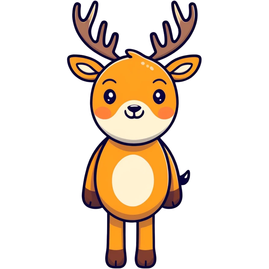 Doodle and a deer emoji