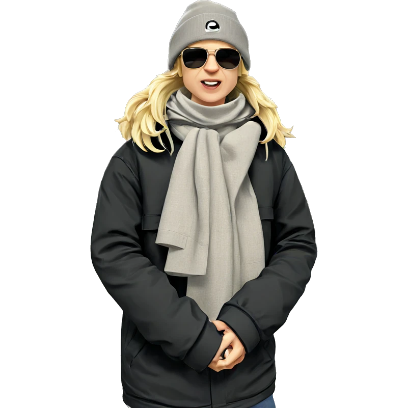 blonde boy in outdoor fashion emoji
