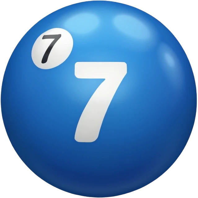 pull ball with the number 7 blue emoji