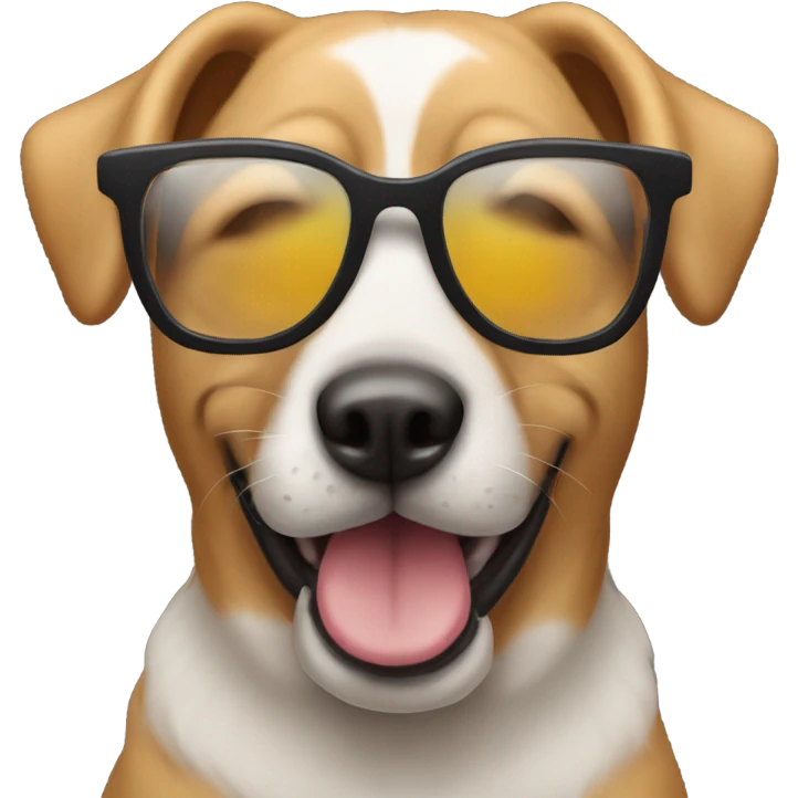 Perro con gafas emoji