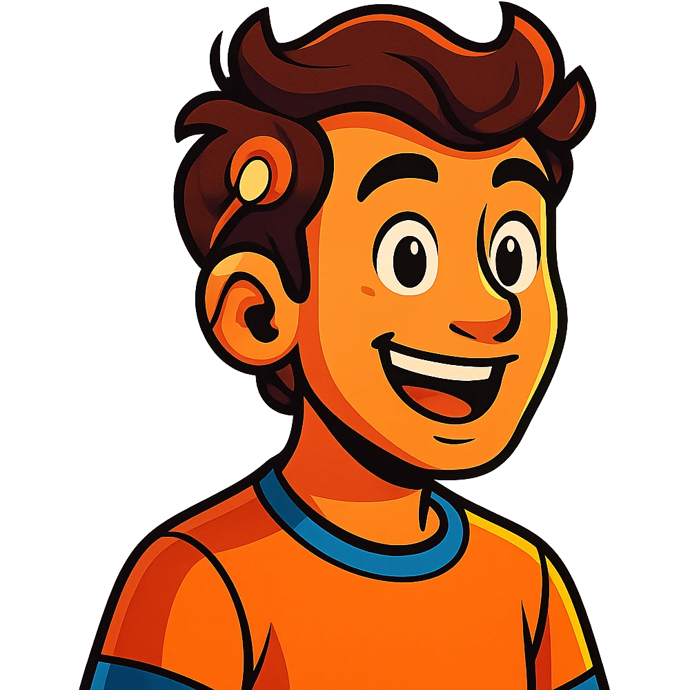 vibrant toon style man with a visible cochlear implant emoji