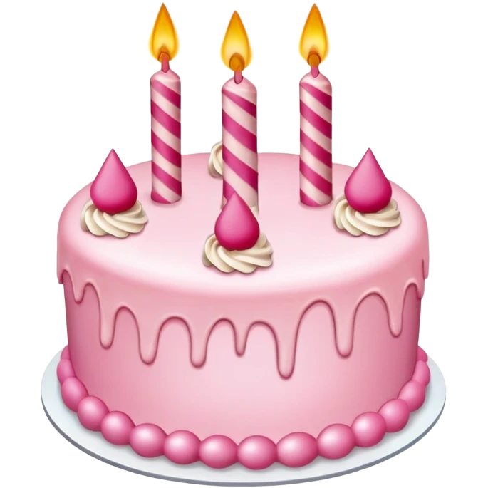 birthday cake pink emoji