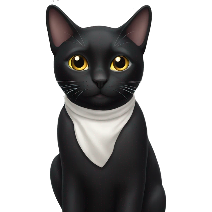 A black cat with a white spot on its chest emoji