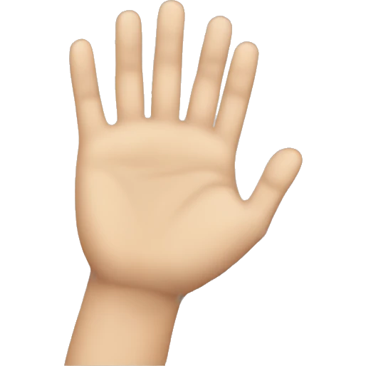straight hand facing down and should be towards right emoji